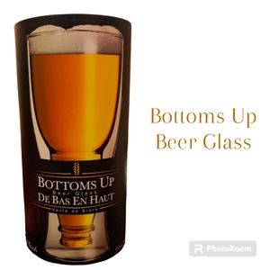 Bottoms Up inverted beer Glass - new in box